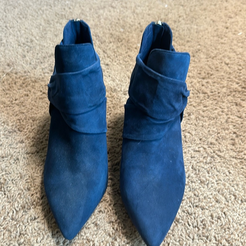WHBM Navy suede booties.  9. NWT